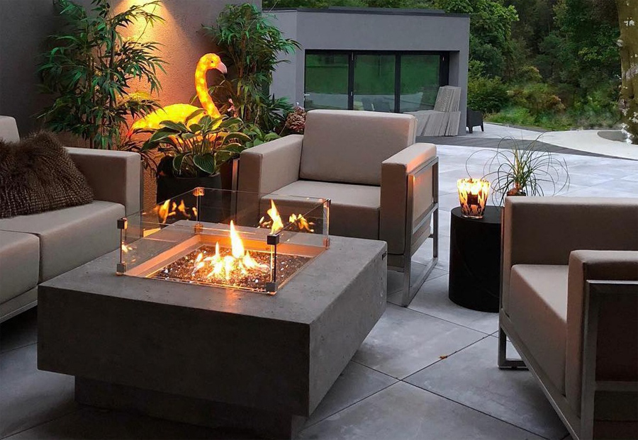 Giantex brasero exterieur de jardin brasero terrasse en acier avec